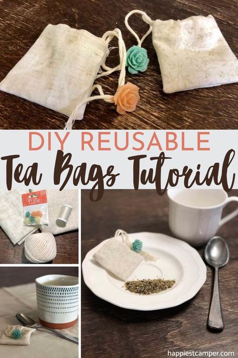 Love drinking tea at any time of the day? If you're a beginner at sewing, this Reusable Tea Bags tutorial will definitely be right up your alley! This is a great Zero waste project for making tea bags. Click here to follow along this step-by-step tutorial and start making these super cute reusable tea bags. Reusable Zero Waste Project for beginners. Reusable Tea Bags Diy, How To Make Tea Bags, Reusable Tea Bags, Diy Tea Bags, Sustainable Diy, 2023 Recipes, Diy Tea, Tea Cozies, Making Tea