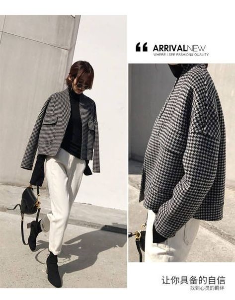 Short Jacket Pattern, Short Coats For Women, Mode Mantel, Jacket Korean, Plus Size Cardigan, Jacket Outfit Women, Winter Plus Size, Loose Coat, Coat Autumn