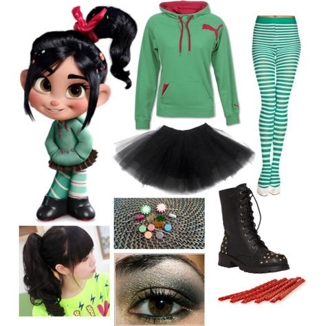 Vanellope Von Schweetz Outfit, Halloween Movie Costumes, Costume Ideas Disney, Vanellope Von Schweetz, Characters Inspiration, Halloween Coustumes, Character Costume, Disney Inspired Fashion, Holloween Costume