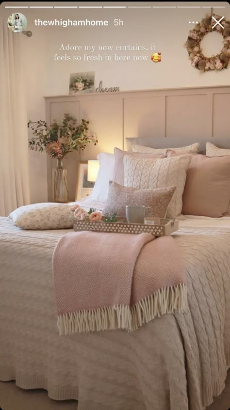 Pink And Oatmeal Bedroom, Pale Pink Guest Bedroom, Pink And Grey Bedroom Panelling, Panel Wall Bedroom Pink, Master Bedrooms Dusty Rose, Pink And Natural Bedroom, Pink Adults Bedroom, White Single Bedroom Ideas, Master Bedrooms Decor French Country