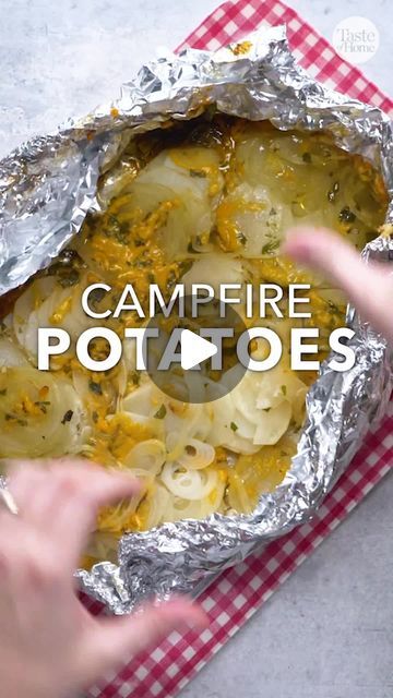 Taste of Home on Instagram: "This pleasing campfire potatoes recipe is one you will use often! 🔗 Click the link in our bio for the full recipe. ⁠
⁠
#campfire #campfirecooking #campfirefood #potatorecipes #potatoes #campfirepotatoes #tasteofhome" Campfire Potatoes, Food Ideas Healthy, Camping Food Ideas, Foil Pack Meals, Spinach Mushroom, Grilled Potatoes, Meals Healthy, Crustless Quiche, Campfire Food