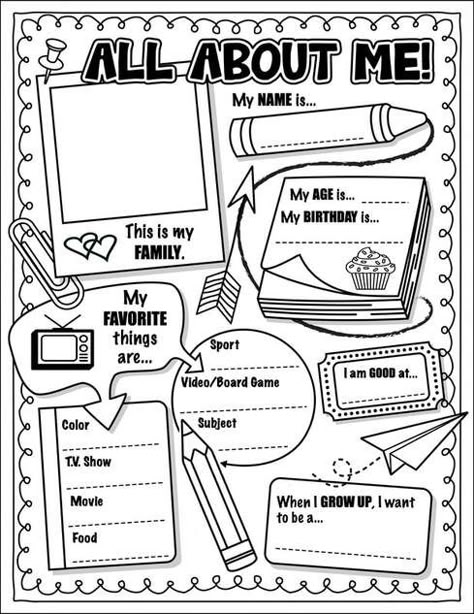 Mr. Q's Classroom - Mr. Q's Music image and visual related images All About Me Template, Activity Pages For Kids Free Printables, About Me Printable, About Me Worksheet, Me Worksheet, About Me Poster, All About Me Poster, Conversation Starters For Kids, All About Me Printable