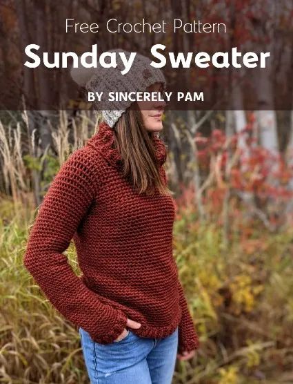 Drop Shoulder Sweater Pattern, Crochet Jumper Free Pattern, Crochet Turtleneck Sweater, Sweater Pattern Free, Crochet Turtleneck, Sunday Sweater, Pullover Sweaters Pattern, Crochet Shirts, Crocheted Clothes