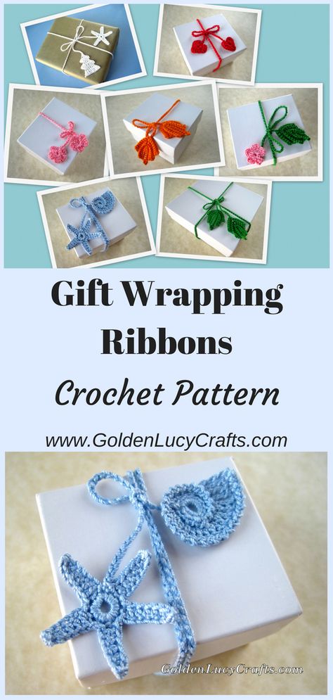 Crochet Wrapping Ribbons, wrapping ribbons for every season, crochet pattern, Christmas wrapping ribbon, Valentine's Day, gift wrapping idea, crochet gift wrap, #crochet Crochet Gift Wrapping Ribbon, Crochet Wrapping Paper, Crochet Gift Ribbon, Crochet Gift Wrap, Crochet Gift Wrapping Ideas, Crochet With Ribbon, Crochet Ribbon, Crochet Pattern Christmas, Wrapping Ribbon