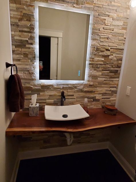 Live Edge Bathroom Vanity, Live Edge Bathroom, Natural Edge Table, Juayua, Walnut Vanity, Makers Studio, Live Edge Black Walnut, Vanity Counter, Walnut Live Edge