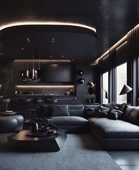 Dark House Interior, Small Living Room Inspiration, Warm Inviting Home, Dark Interior Design, Cozy Houses, Black Rooms, Dark Living Rooms, Black Interior Design, Latest Living Room Designs