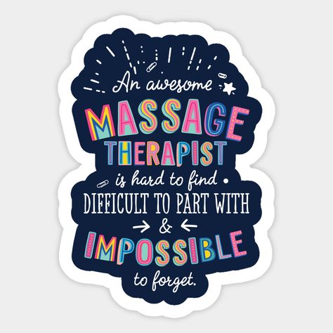 Looking for Massage Therapist gifts? An awesome Massage Therapist is hard to find, difficult to part with and impossible to forget. This beautiful quote will remind any Massage Therapist how much he or she is appreciated. Perfect gift idea for birthday, Christmas, Retirement or saying Thank You! -- Choose from our vast selection of stickers to match with your favorite design to make the perfect customized sticker/decal. Perfect to put on water bottles, laptops, hard hats, and car windows. Everyt Nursing Instructor Gifts, Teacher Assistant Gifts, Nursing Instructor, Massage Therapist Gifts, Spin Instructor, Dental Assistant Gifts, Forgotten Quotes, Swim Instructor, Dance Teacher Gifts