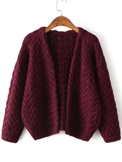 Pan Asparagus, Loose Knit Jumper, Burgundy Knit Sweater, Thick Knit Cardigan, Plum Sweater, Knit Cardigan Pattern, Korean Outfit Street Styles, Women Sweaters, Korean Fashion Trends