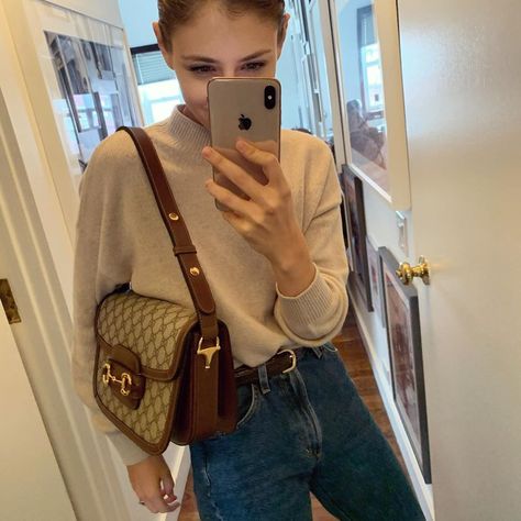 January Fits, Gucci Horsebit Bag 1955, Gucci Horsebit Bag, Brandname Bag, Gucci Bag Outfit, Gucci Bags Outlet, Jenny Walton, Bag Wishlist, Recycled Cashmere