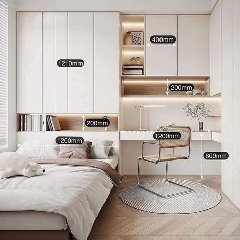 Tiny Bedroom Design, Small Bedroom Interior, Small Room Design Bedroom, Study Room Design, Kids Interior Room, 3d Interior, Small Room Design, Bedroom Furniture Design, Room Design Bedroom