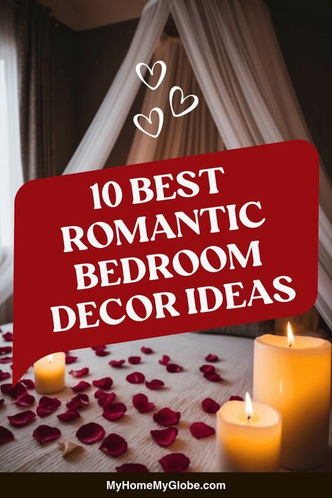 Honeymoon Bedroom Decor, Bedroom Decor For Valentines Day, Romantic Bedroom Set Up, Candle Lit Bedroom Romantic, Romantic Settings At Home, Romantic Bedroom Decor Valentines Day, Romantic Decorating Ideas For Him, Hotel Valentines Day Room, Romantic Bedroom Ideas For Him Birthday