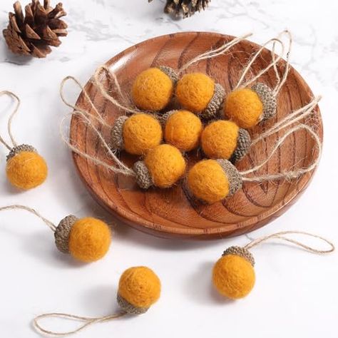 Felt Acorn Ornaments Fall Hanging Ornaments 18 Pieces Felt Acorn Garland for Tree with 32.8 ft Rope Farmhouse Acorn Room Woodland Party Decor for Fall Christmas (Orange) Mantel Wall Decor, Acorn Decor, Felt Acorn, Woodland Party Decorations, Acorn Garland, Farmhouse Mantel, Acorn Decorations, Felted Acorns, Acorn Ornaments