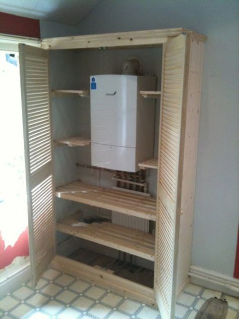 Airing Cupboard Ideas, Boiler Cover Ideas, Washer Cabinet, Cupboard Laundry, Boiler Cover, Boiler Cupboard, Bedroom Wishlist, Drying Cupboard, Cupboard Ideas