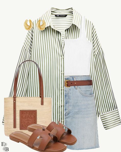 Three ways to style this green striped poplin shirt from @zara 🫶🏼 🛒 Shirt: 4387/096 ($35.90) ✨Which style do you prefer?👇 #outfitinspiration #outfitdetails #fashionlooks #outfitinspo #fashionstyleinspo #fashioninspodaily #designed #fashionable #optimized #include #fashionstyle #fashiondailyinspo #fashionblogger #lookbook #fashioncommunity #casualchic #styleicon #chicstyle #these #fashionforward #womenstyling #styleinspo #styleblogger #trendyoutfits #modernfashion #styleinspodaily #fashionf... Zara Poplin Shirt Outfit, Stripe Green Shirt Outfit, Striped Poplin Shirt Outfit, Green And White Striped Shirt Outfit, Green Striped Shirt Outfit, Poplin Shirt Outfit, White Striped Shirt Outfit, Green Shirt Outfits, Zara Poplin Shirt