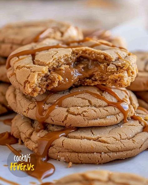 Grandma's recipes Ideas | Crumbl Cookie Butter Lava Cookies | Facebook Better Than Anything Cookies, Cookies Made With Cookie Butter, Cookie Butter Stuffed Cookies, Lava Cake Cookies, Creamy Coconut Shrimp, Lava Cookies, Snacking Cake, Cup Cookie, Cookies Stuffed