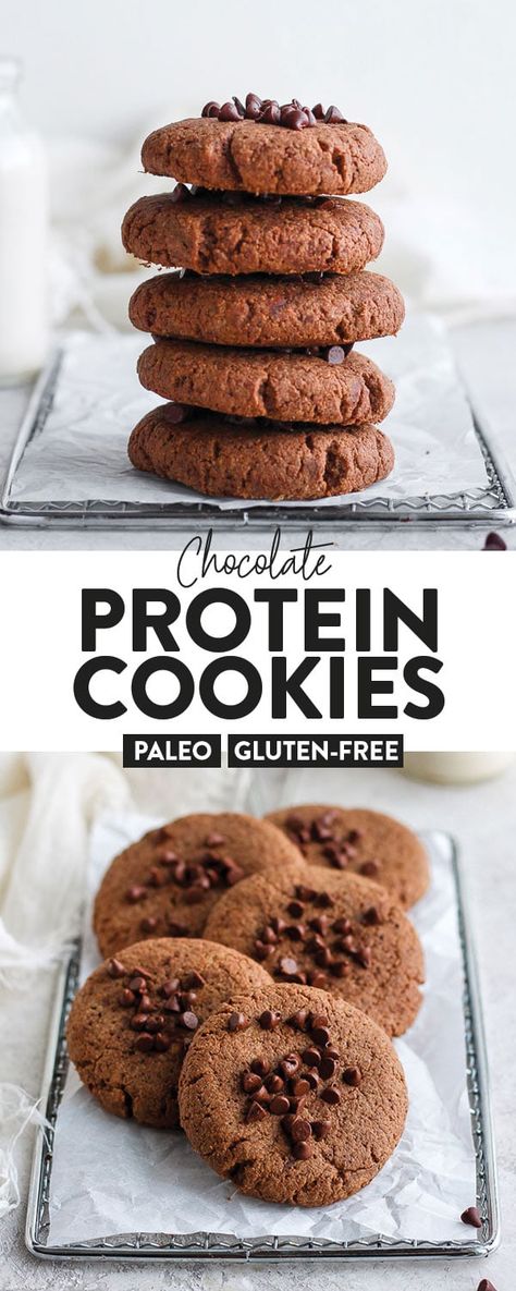 Paleo Protein Cookies, Sugar Free Protein Cookies, Keto Protein Recipes, Protein Powder Cookie Recipes, Chocolate Protein Cookies, Protein Biscuits, Protein Powder Cookies, Protein Powder Pancakes, 40g Protein