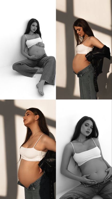 Maternity Self Photoshoot, Bathtub Pregnancy Photoshoot, At Home Maternity Shoot Diy Iphone, Self Portrait Maternity Photography, Shooting Pregnant Ideas, Maternity Photo Shoot Jeans, Casual Studio Maternity Shoot, Pregnant Pictures Ideas, Pregnant Shooting Ideas