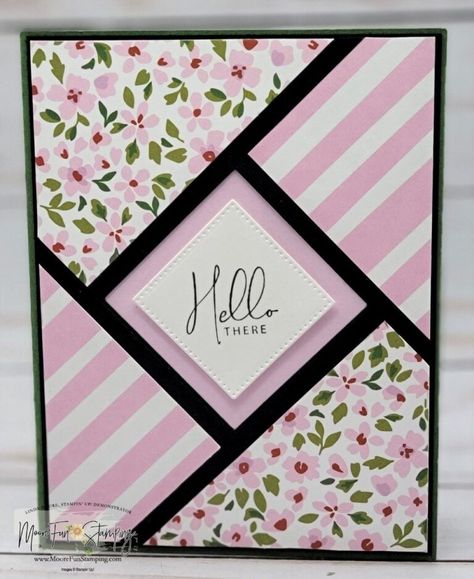 Fracture / Shutter Card - MooreFunStamping.com - Linda Moore, Stampin' Up! Demonstrator Stamping Techniques Card Tutorials, Strip Cards, Patchwork Cards, Shutter Card, Fancy Fold Card Tutorials, Hand Made Greeting Cards, Frame Card, Fancy Fold Cards, Stamping Up Cards