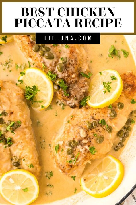 With surprisingly few ingredients, this best chicken piccata recipe is bright, flavorful, and ready in under 30 minutes! #chickenpiccata #chickendish #easychickendish #chicken Ina Garten Chicken Piccata, Best Chicken Piccata, Asian Steak Bites, Creamy Pasta Bake, Piccata Recipe, Chicken Piccata Recipe, Hamburgers Grilled, Healthy Baked Chicken, Chicken Dishes Easy