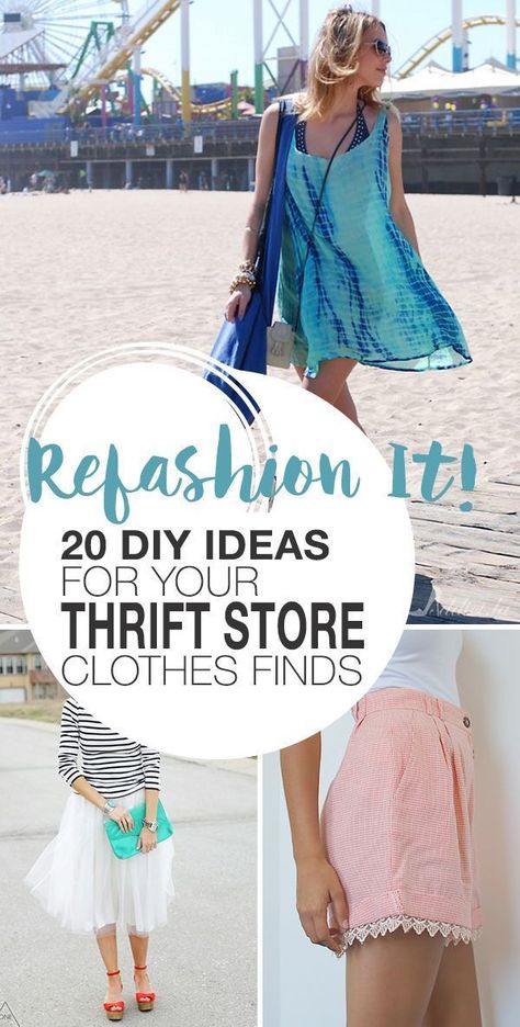 Check out these DIY clothes refashion tutorials we found, and take on one (or more!) of these projects to update your closet! #refashion #thriftstoreclothes #diyclothes #thriftstore #refashioning #diyclothing Dress Shirt Refashion, No Sew Refashion, Thrift Store Clothes, Diy Tulle Skirt, Trash To Couture, Ropa Upcycling, Thrift Store Upcycle, Thrift Store Diy, Thrift Store Outfits