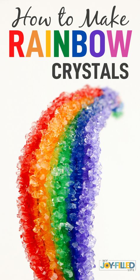 Rainbow Science Experiment For Kids, Kids Experiments At Home, Make Your Own Crystals, Kid Experiments At Home, Rainbow Experiment, Grow Your Own Crystals, Science Experiment For Kids, Experiment For Kids, Rainbow Activities