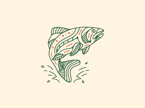 Fish Tattoo Trout, Small Trout Tattoo, Linocut Tattoo, Fam Tattoo, Trout Drawing, Salmon Tattoo, Trout Tattoo, Trout Art, Fishing Logo