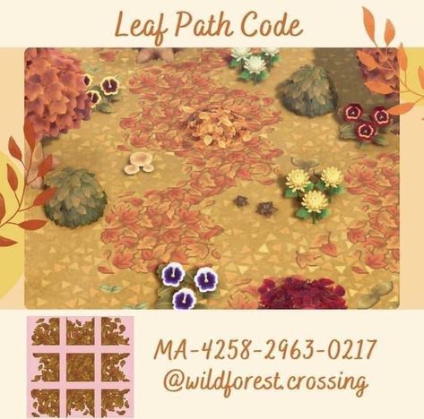 Acnh Leaf Code, Path Code Acnh, Animal Crossing Fall Codes, Acnh Halloween Code, Cottagecore Animal Crossing, Fall Cottagecore, Cottagecore Fall, Acnh Cottagecore, Autumn Animals