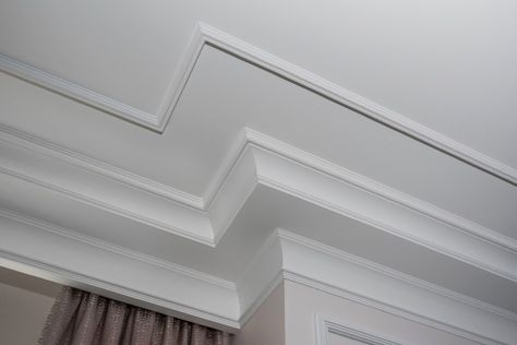 How To Make Crown Molding Look Bigger, Crown Molding In Bedroom, Easy Home Upgrades, Cheap Living Room Furniture, Best Laminate, Living Tv, Gallon Of Paint, Crown Molding, Well Decor