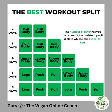 You do not need to workout everyday. Set your schedule and commit to what works for you. But depending on how many times a week you work out, it is important to get the best split to reduce risk of injury and to target muscle groups effectively. Best Workout Split, Gary V, Workout Everyday, Workout Split, Workout Splits, Best Workout, Muscle Groups, Online Coaching, Lower Body