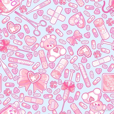 Sick Cute Aesthetic, Sick Aesthetics, Pink Goth Aesthetic, Candy Gore, Pastel Goth Art, Pink Goth, Kawaii Background, Kawaii Disney, Goth Wallpaper