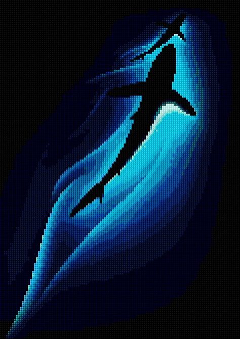 Depth  http://www.cross-stitch-pattern.net Cross Stitch Animal Bookmarks, Whale Shark Cross Stitch, Shark Cross Stitch, Cross Stitch Art Pattern, Cross Stitch Calculator, Cross Stitch Sea, Free Cross Stitch Pattern, Cross Stitch Pattern Maker, Art Perle