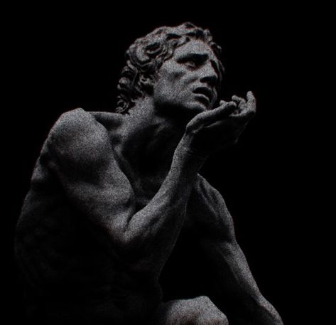 Dark Academia Aesthetic Statue, Hades Sculpture Greek Mythology, Black Statue Aesthetic, Dark Warrior Aesthetic Men, Hades Statue Sculpture, Greek God Aesthetic Dark, Sculpture Aesthetic Dark, Deimos Aesthetic, Dark Statue Aesthetic