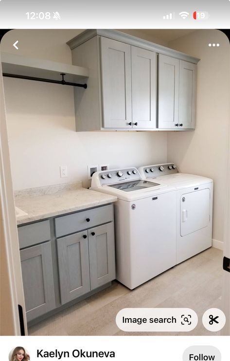 Laundry Room Design With Hanging Rod, Top Loader Laundry Room Ideas, Laundry Room Redesign, Laundry Garage, Washing Area, Laundy Room, Laundry Room/mudroom, Mudroom Laundry, House Addition