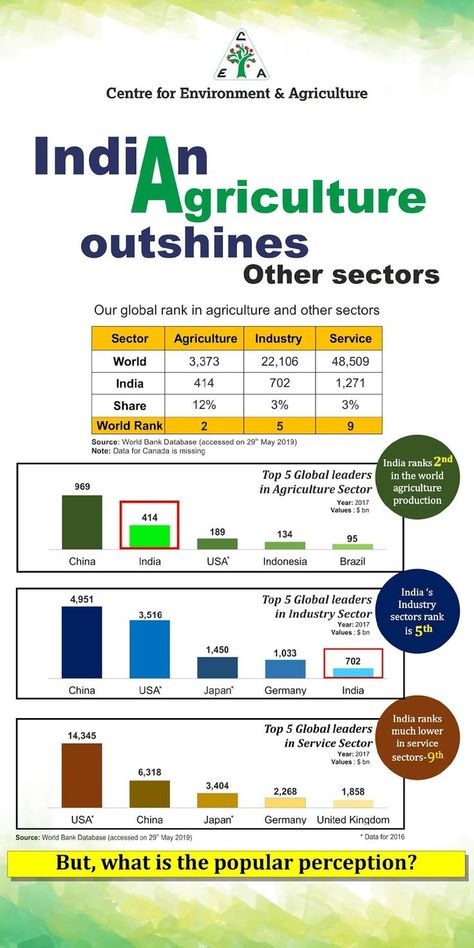 The continuous negative portrayal of Indian agriculture has led to many myths and misconceptions among people and policy makers as well. Empirical evidence, however, shows an entirely different reality about Indian agriculture. Agriculture In India, Agriculture Facts, Indian Agriculture, Importance Of Agriculture, Different Reality, Indian Economy, Farming System, Livestock Farming, Green Revolution