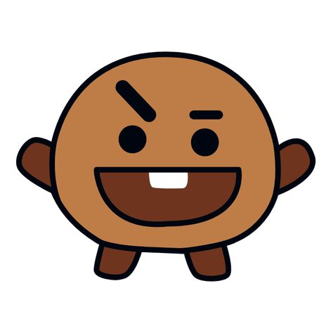 BTS BT21 Shooky Suga Sticker. Suga's BT21 character is a magical cookie named Shooky. Which is the smallest of BT21 characters. Bt21 Characters Names, Bts21 Characters, Bt 21 Stickers, Koya Drawing, Bts Characters Bt21, Bt21 Names, Cookie Bt21, Yoongi Stickers, Bt21 Icon