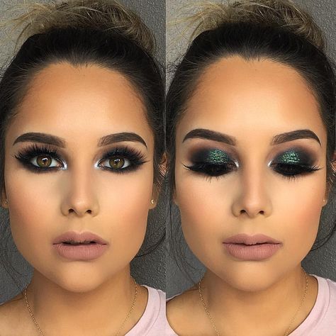 Green Smokey Eye, Alat Makeup, Green Makeup, Makijaż Smokey Eye, Green Eyeshadow, Dark Makeup, Eye Makeup Tips, Makeup For Green Eyes, Makeup Goals