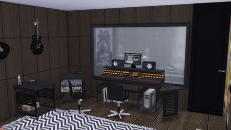 The Sims 4 - Speed Build - CC - Home Sims 4 Recording Studio Lot, Sims 4 Cc Vynil, Sims 4 Studio Cc, Sims 4 Recording Studio Cc, Sims 4 Music Room, Sims 4 Recording Studio, Sims 4 Music Studio, Volume Music, House Sims 4