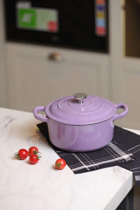 Enameled cast iron pot is a must-have for your kitchen and a great housewarming gift for your friends and family! The braiser is excellent for baking, broiling, sauteing, and braising. The pot is 100% enamel cast iron. Compared to other materials, the braiser pan with lid heats evenly and is slower to heat, which offers great heat retention and will result in less energy being used during cooking. Brighton Townhouse, Paella Pans, Spiral Vegetable Slicer, Enamel Dutch Oven, Pizza Pans, Kitchen Wares, Cast Iron Pot, Oven Canning, House Aesthetic