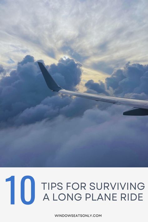 Planes can take you to some incredible places and provide you with memories for a lifetime! However, gearing up for a long plane ride can also be extremely daunting. To help you make the most of your journey, here are ten tips to survive and even ~enjoy~ those long hours in the air. Long Plane Ride, Plane Ride, Long Flights, How To Get Sleep, Long Hours, Air Travel, Incredible Places, Safety Tips, Travel Advice