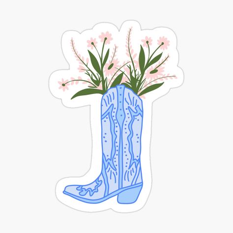 Cowboy Boot With Flowers, Boot With Flowers, Purple Cowboy Boots, Pink Cowboy Boot, Blue Cowboy Boots, Country Chic Decor, Pink Cowboy Boots, Pink Cowboy, Pink Dolphin