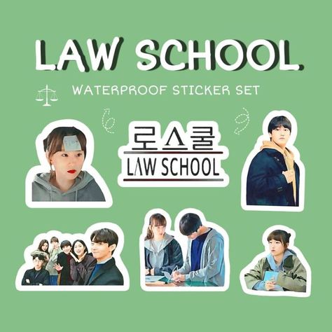 Law School, Waterproof Stickers, Sticker Set