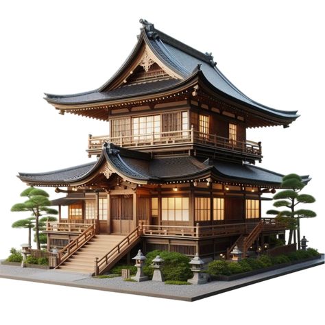 AI-Generated japanese house Japanese Miniature House, Japan House Aesthetic, Japanese Buildings Traditional, Japanese Houses Traditional, Traditional Japanese House Exterior, Japanese Exterior Design, Japanese House Design Traditional, Japanese Facade, Japanese Style Tiny House