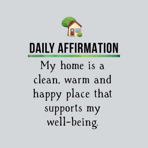 Karla S (K.S) on Instagram: “Daily affirmation. “My home is a  clean, warm and happy place that  supports my  well-being.” 📝 affirmation cards 🎨 @proactiveyellowworld…” Clean Affirmations, House Cleansing Affirmation, Clean Home Affirmations, Cleaning Affirmations, House Affirmations New, Home Affirmations, Cozy Affirmations, New Home Affirmations, Manifest Dream Home Affirmations