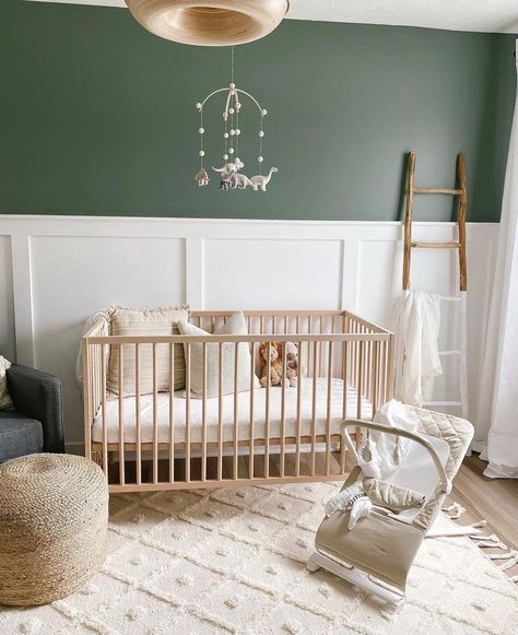 Wainscoting Nursery, Nursery Decor Green, Baby Room Neutral, Baby Boy Room Decor, Nursery Room Design, Baby Boy Room Nursery, Baby Room Inspiration, Nursery Room Inspiration, Baby Bouncer