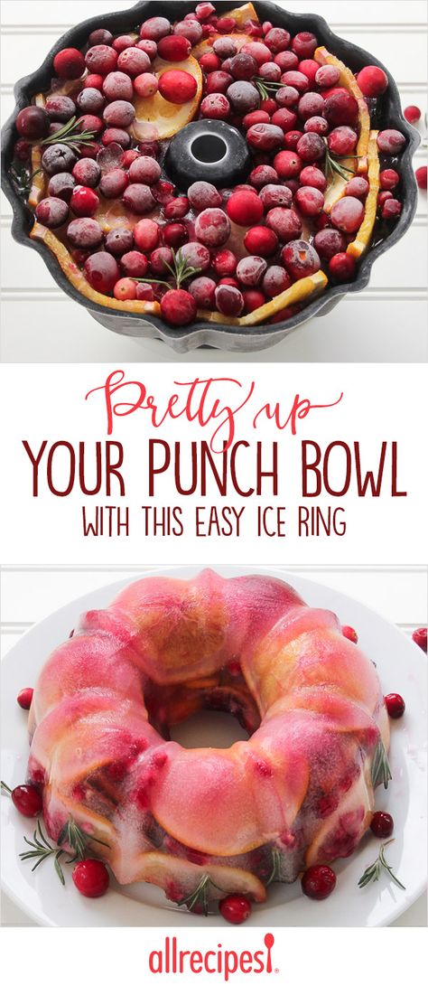 Sometimes the simplest ideas can make the greatest impressions. Punch Ring Frozen, Diy Punch Bowl, Christmas Punch Ice Ring, Holiday Punch Bowl Recipes, Ice Ring For Punch Bowl, Punch Ice Ring, Punch Bowl Ideas, Connecticut Casual, Christmas Punch Bowl