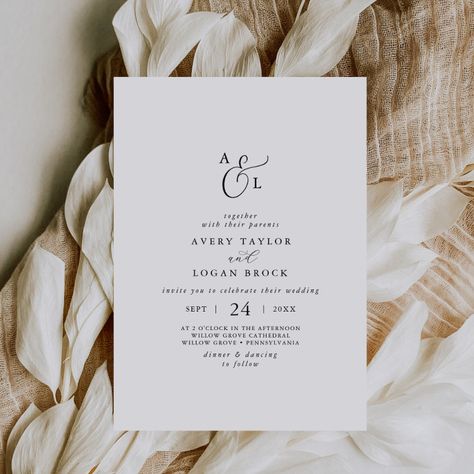 Fairytale Font, Fancy Typography, Modern Bride And Groom, Font Minimalist, Wedding Advertisement, Wildflower Wedding Invitations, Black And White Wedding Invitations, Monogram Wedding Invitations, White Wedding Invitations