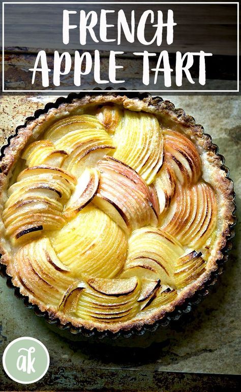 Surprisingly simple, this French apple tart is both elegant and delicious — a favorite fall recipe! #fall #apples #baking #tart #french Green Apple Tart, Alexandria Cooks, Alexandra Cooks, Simple Apple Tart, Easy Apple Tart, French Apple Tart Recipe, French Apple Pie, Healthy Apple Desserts, French Apple Tart