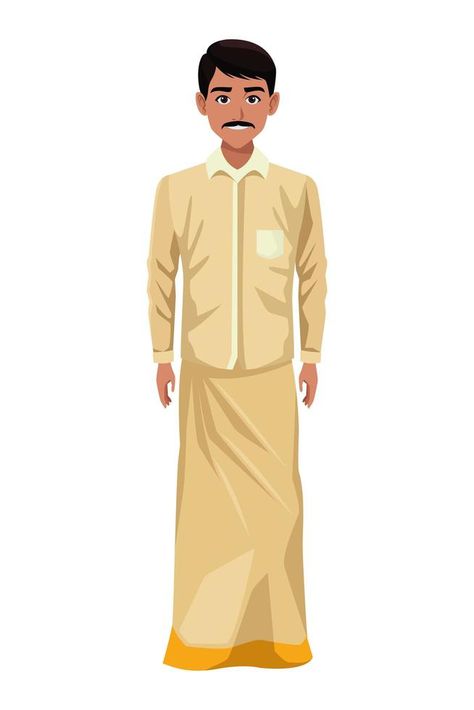 Tamil Traditional Dress For Men, Indian Man Drawing, Symmetrical Pictures, Traditional Dress For Boy, Cartoon Pic, Bride Silhouette, Art Supplies List, Gym Wallpaper, Men's Wedding Outfit