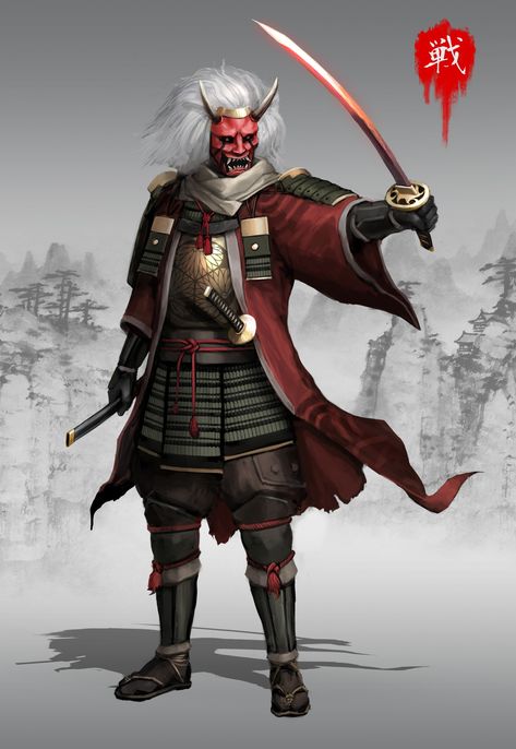 Samurai Armor Art, Cowboy Samurai, Samurai Concept Art, Samurai Character Design, Dnd Samurai, Fantasy Samurai, Ninja Samurai, Samurai Illustration, Samurai Japan