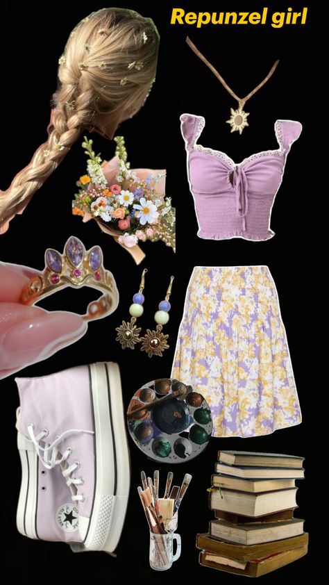 Repunzel , tangled, Disney princess, aesthetic, repunzel outfit Tangled Inspired Outfits, Rapunzel Outfit Ideas, Rapunzel Inspired Outfit, Repunzel Tangled, Rapunzel Fashion, Rapunzel Halloween, Rapunzel Halloween Costume, Disney Princess Aesthetic, Rapunzel Outfit